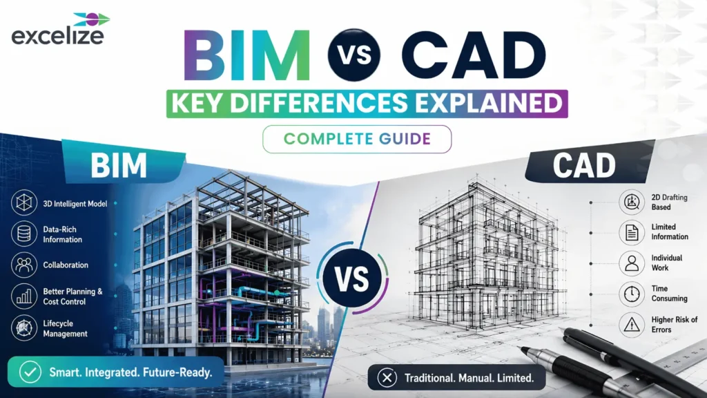BIM vs CAD comparison guide - key differences in AEC design workflows