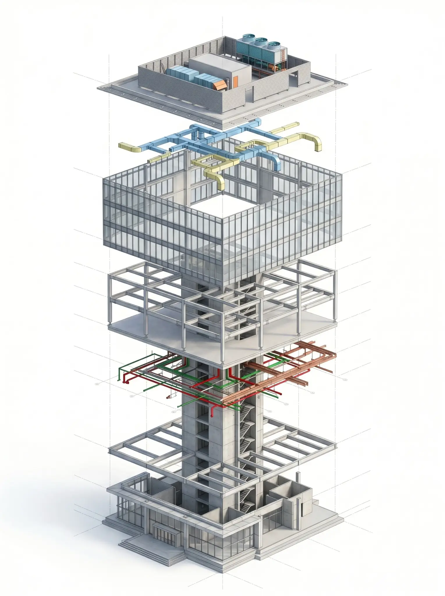 Exploded BIM model