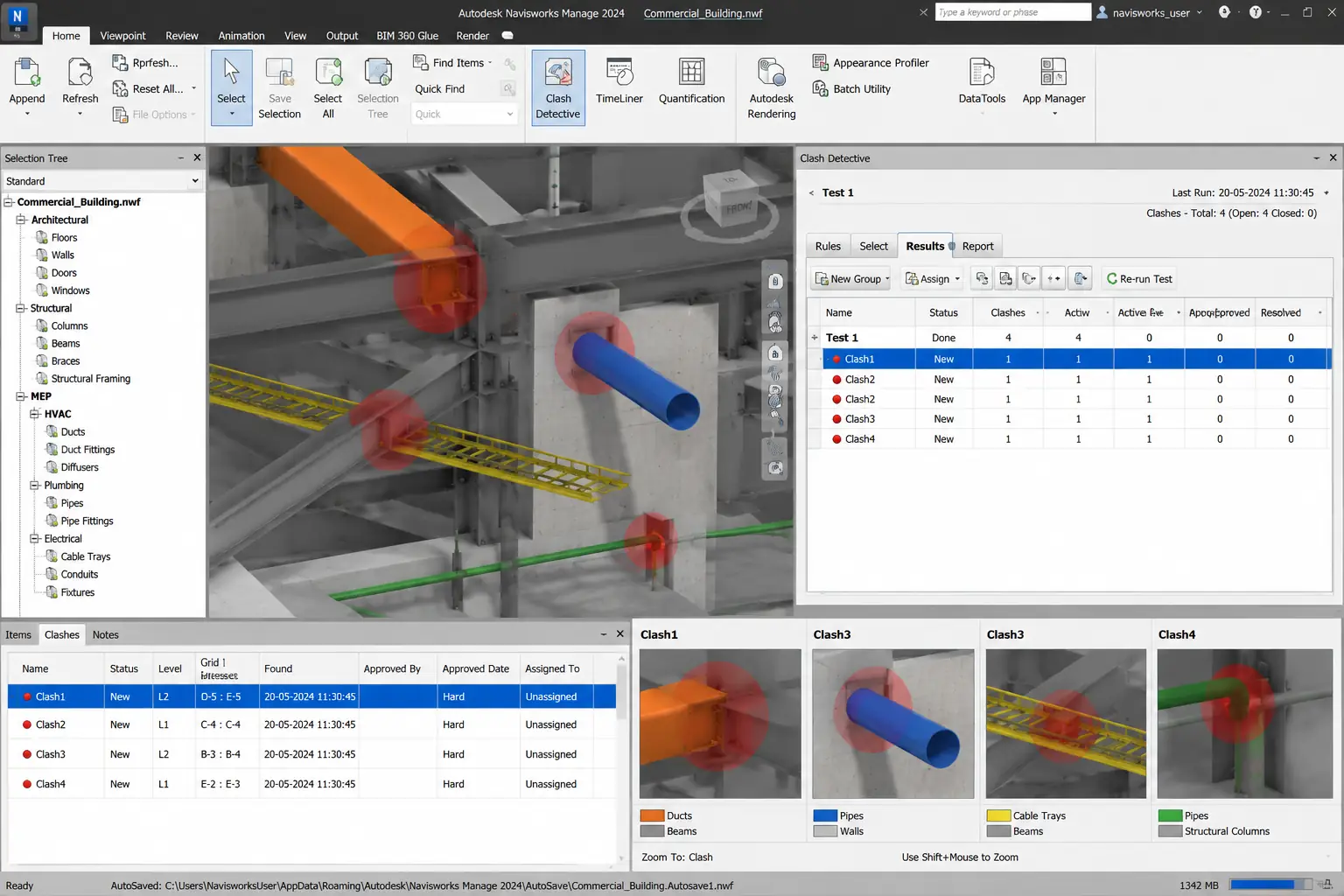 Navisworks Clash Detection View 3