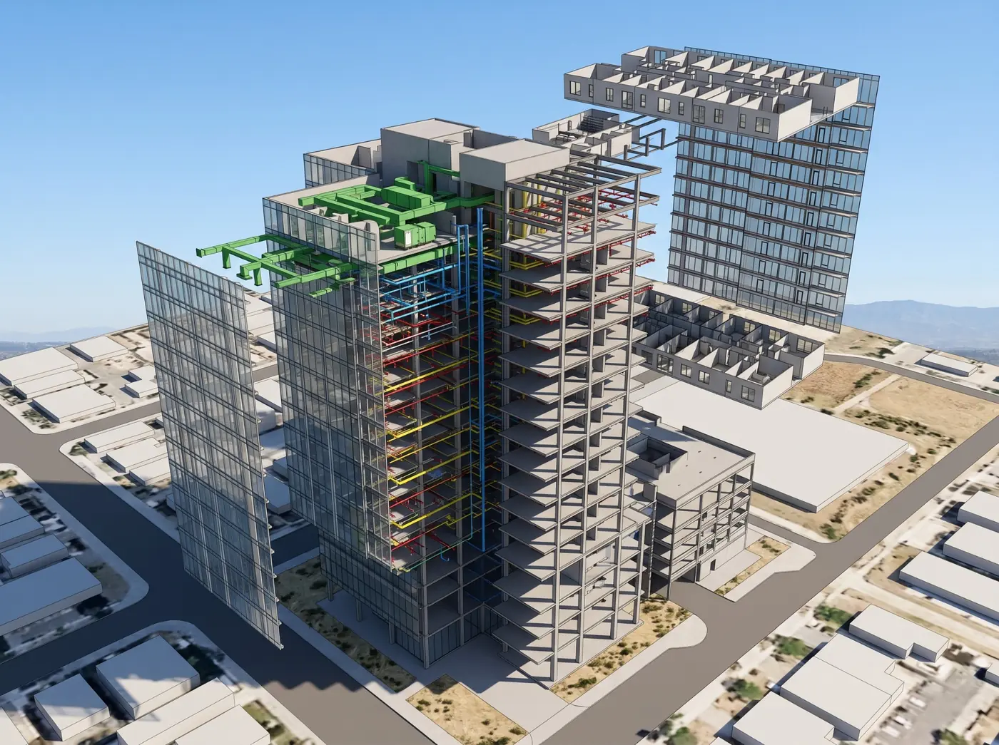 Hotel BIM MEPF Coordination California USA – Clash Detection Shop Drawings Revit Navisworks LOD 350