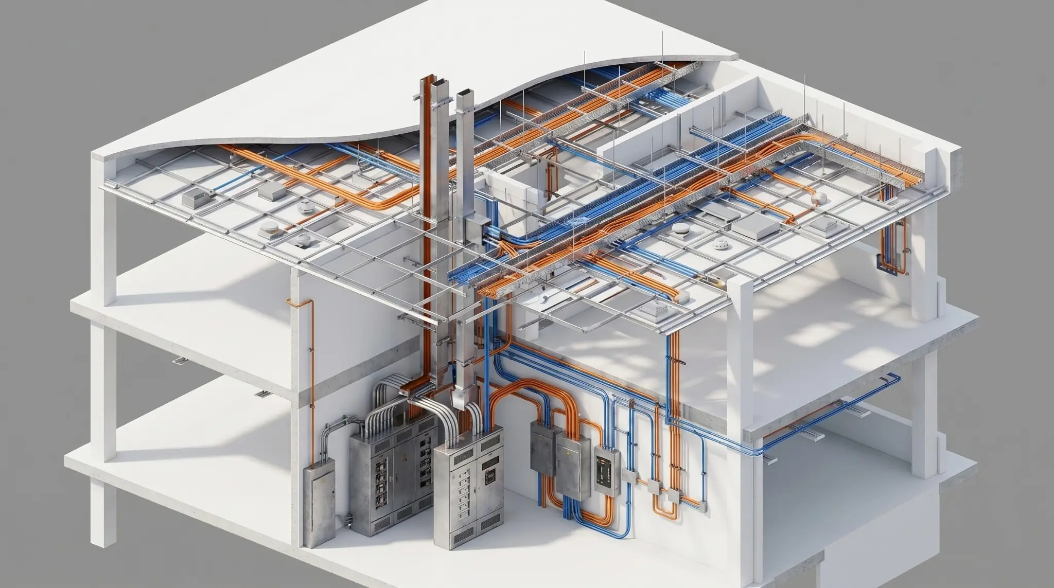 Electrical BIM Modeling — cable tray conduit routing