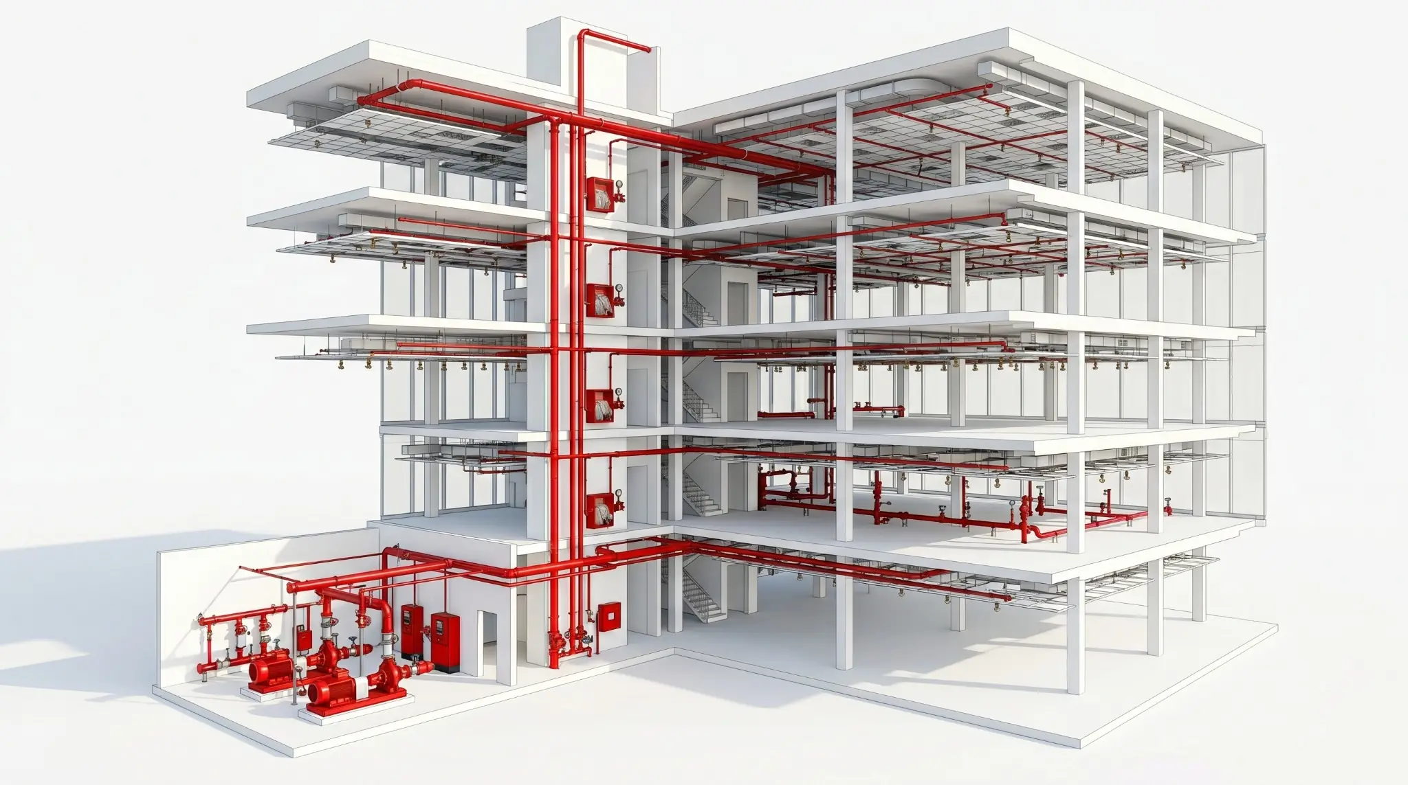 Fire Protection BIM Modeling — sprinkler system coordination