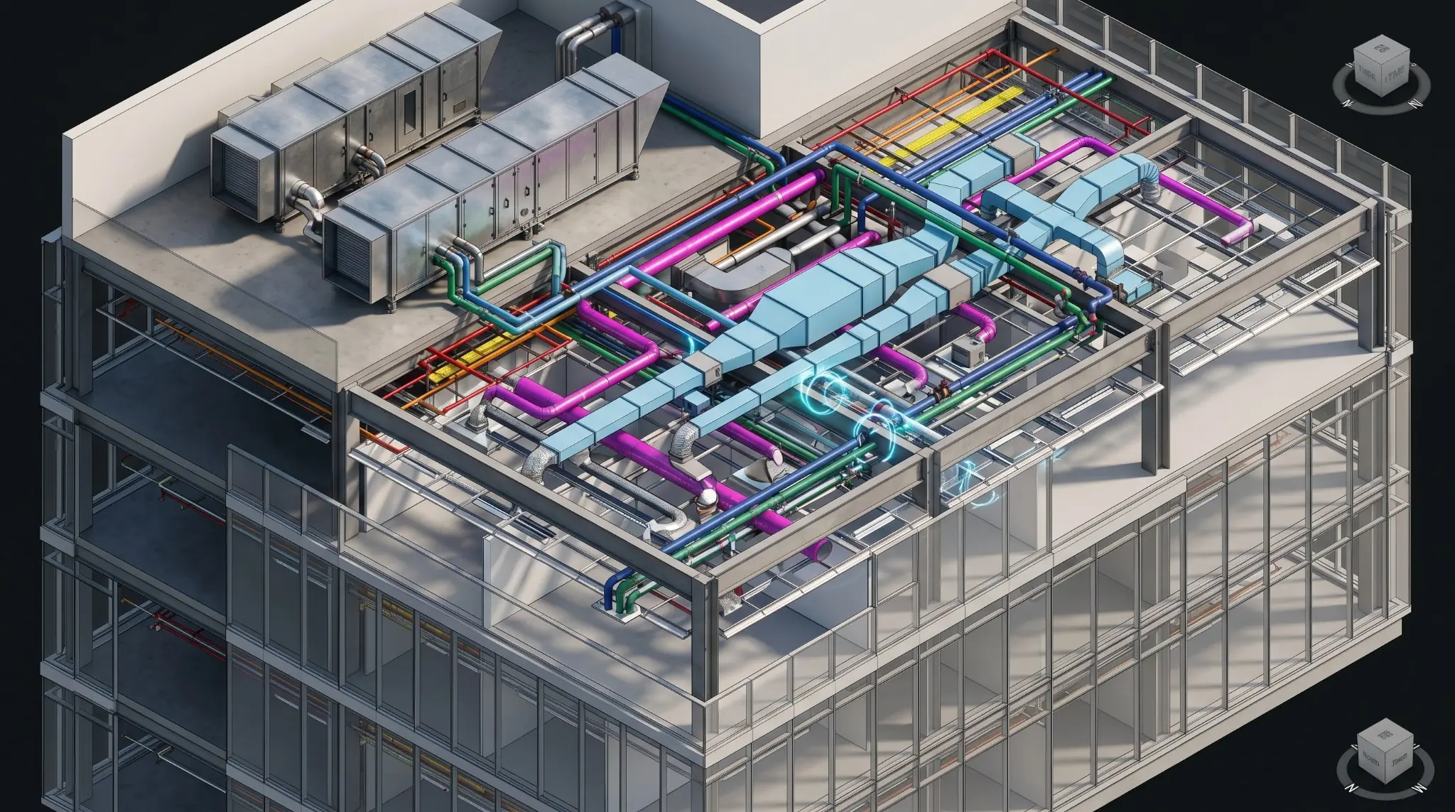 HVAC BIM Modeling — MEP ductwork coordination