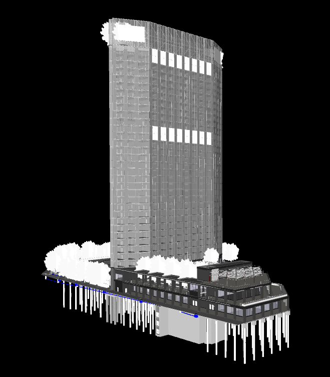 From Design Changes to Construction-Ready Documentation: A High-Rise Hotel BIM Case Study – BIM model view 3