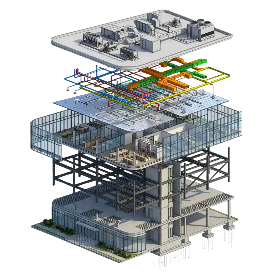 Exploded BIM model